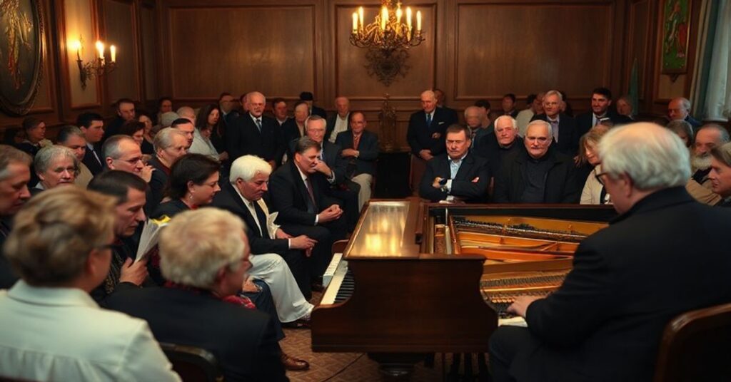 Scena z ekumenicznej wigilii w Strzyżewie z udziałem Damiana Bryla i Juliana Kopińskiego