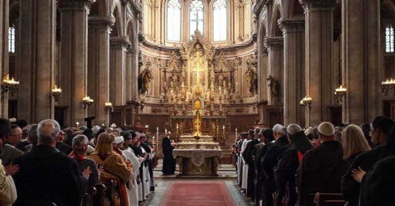 Bazylika archikatedralna św. Apostołów Piotra i Pawła w Poznaniu podczas tygodnia modlitw ekumenicznych.