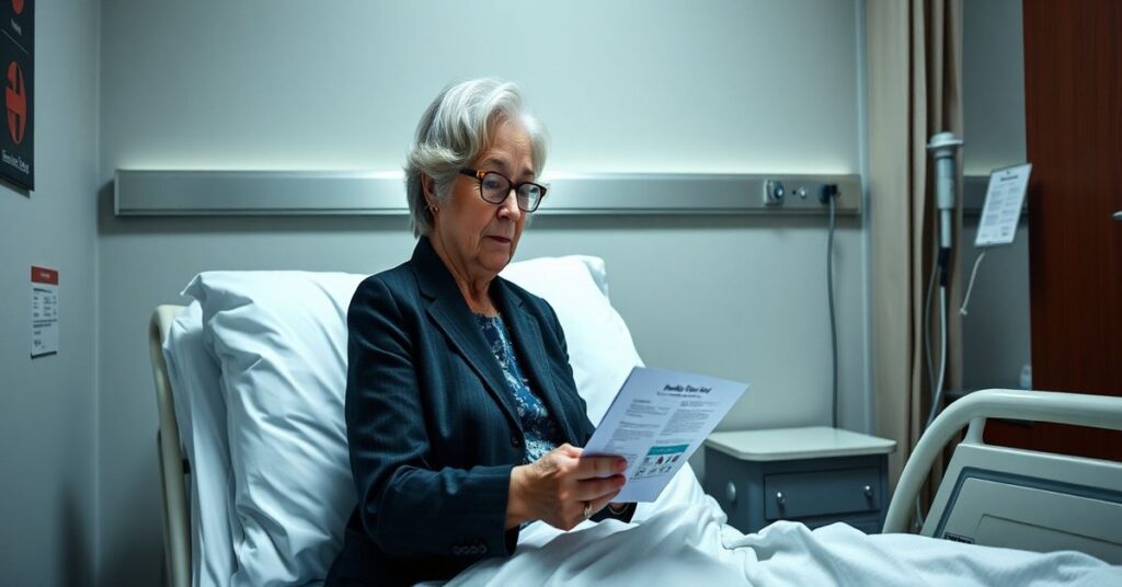 Wizerunek 84-letniej Miriam Lancaster w kanadyjskim szpitalu, gdzie lekarz proponuje jej eutanazję zamiast leczenia.