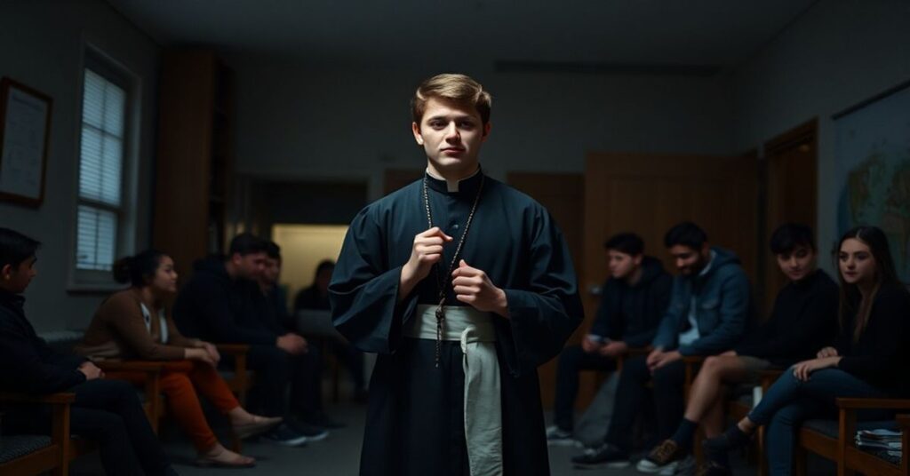 Pozornie poważna wizyta duszpasterska w akademikach z ks. Marcinem Bobowiczem bez prawdziwej nauki katolickiej