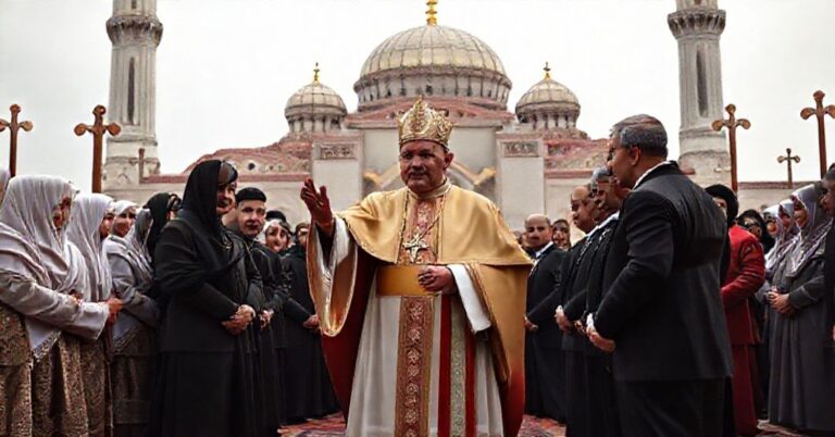 Falski papież Leon XIV w Ankarze przed meczetem z prezydentem Erdoğanem