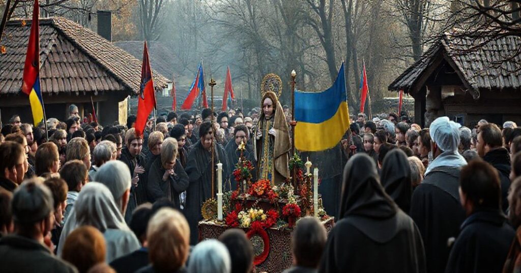Prawdziwy obraz fałszywej beatyfikacji w wiosce ukraińskiej, ukazujący pogański synkretyzm i herezję w nowoświeckim Kościele