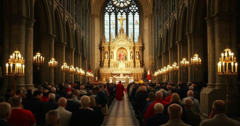 Scena w Katedrze Notre Dame w Paryżu podczas fałszywej beatyfikacji przez pseudo-kardynałów Semeraro i Hollericha.