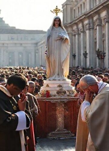 Modernistyczna farsa w Watykanie - Objawienia Fatimskie jako narzędzie apostazji Procesja w Rzymie z fałszywą figurą Matki Bożej z Fatimy podczas Jubileuszu Duchowości Maryjnej