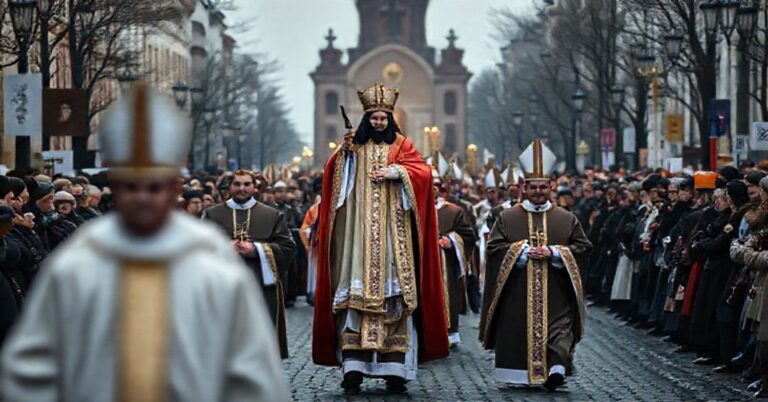 Procesja heretycka w Krakowie podczas fałszywej intronizacji Chrystusa Króla
