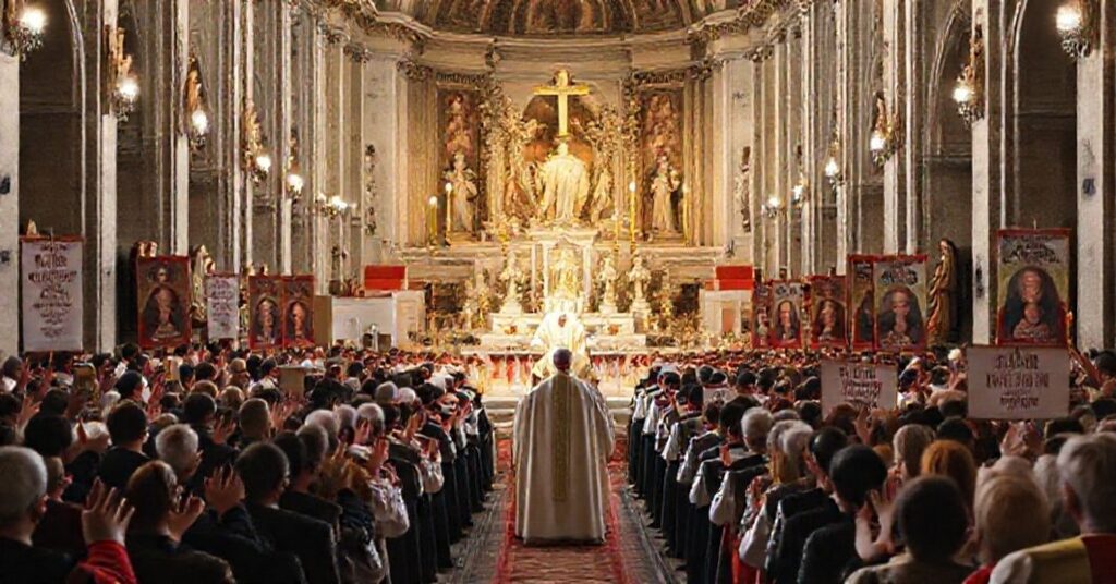 Uroczystość fałszywej kanonizacji nowych 'świątych' w nowoczesnym kościele katolickim