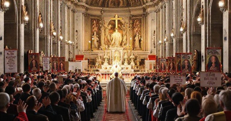Uroczystość fałszywej kanonizacji nowych 'świątych' w nowoczesnym kościele katolickim