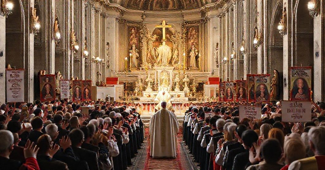 Uroczystość fałszywej kanonizacji nowych 'świątych' w nowoczesnym kościele katolickim