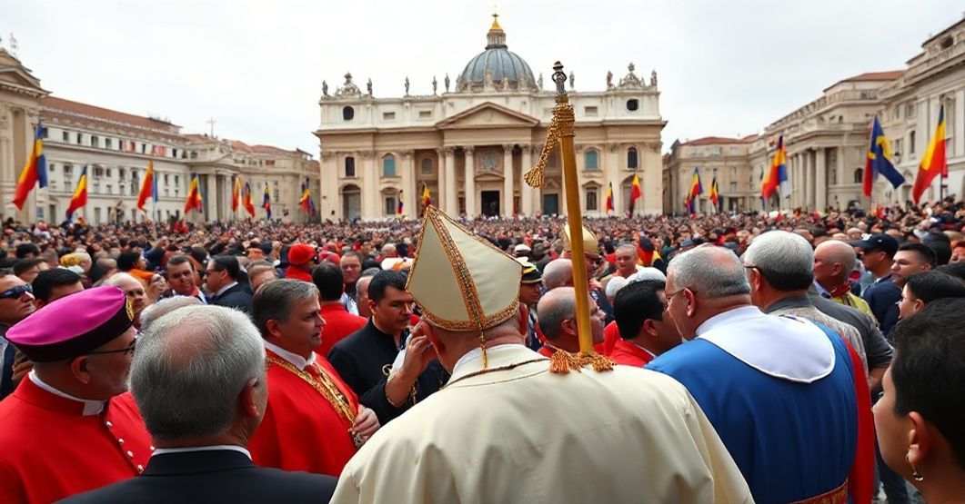 Uroczystość fałszywej kanonizacji na Placu św. Piotra z udziałem delegacji rządu Maduro.
