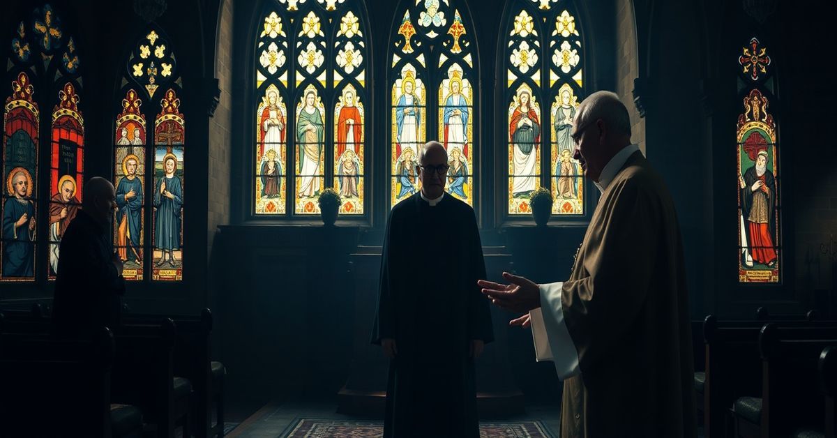 Medialna dezinformacja o konwersji Robina Warda Obraz przedstawiający fałszywą konwersję Robina Warda z anglikanizmu do nowego kościoła po Soborze Watykańskim II