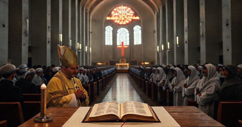 Pusty kościół w Ełku podczas fałszywego nominowania 'nuncjusza' do Iraku przez neo-kościelne struktury.