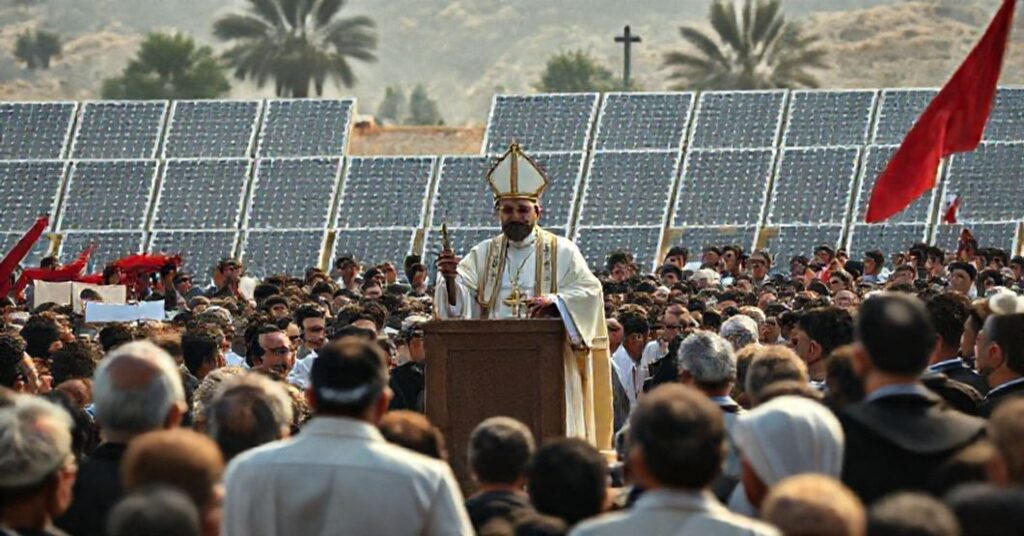 Uroczysty scenariusz katolicki przedstawiający fałszywą pielgrzymkę do Libanu przez uzurpatora 'Papieża' Leona XIV