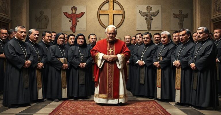 Obraz przedstawiający fałszywe beatyfikacje salezjańskich pseudo-męczenników przez modernistycznych duchownych w postkoncylowym Kościele