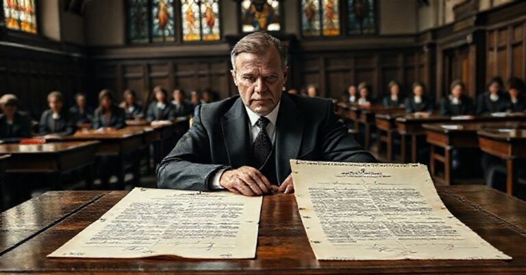 Sala uniwersytecka z fałszowanymi dokumentami i podpisem Szymona Hołowni