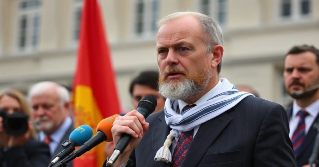 Fotografia przedstawiająca "kardynała" Konrada Krajewskiego i prezydenta Zełenskiego w Rzymie, otoczonych kocami i odzieżą termiczną dla Ukrainy.