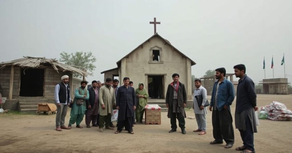 Scena w Pakistanie z grupą wyzwolonych chrześcijan przed wsią z ruiną kościoła na tle. Obok stoi rzekomy ksiądz Rico i świecki Diego z projektem PaX rozdający żywność i materiały budowlane. W tle widoczne są mecze i flagi islamskie.