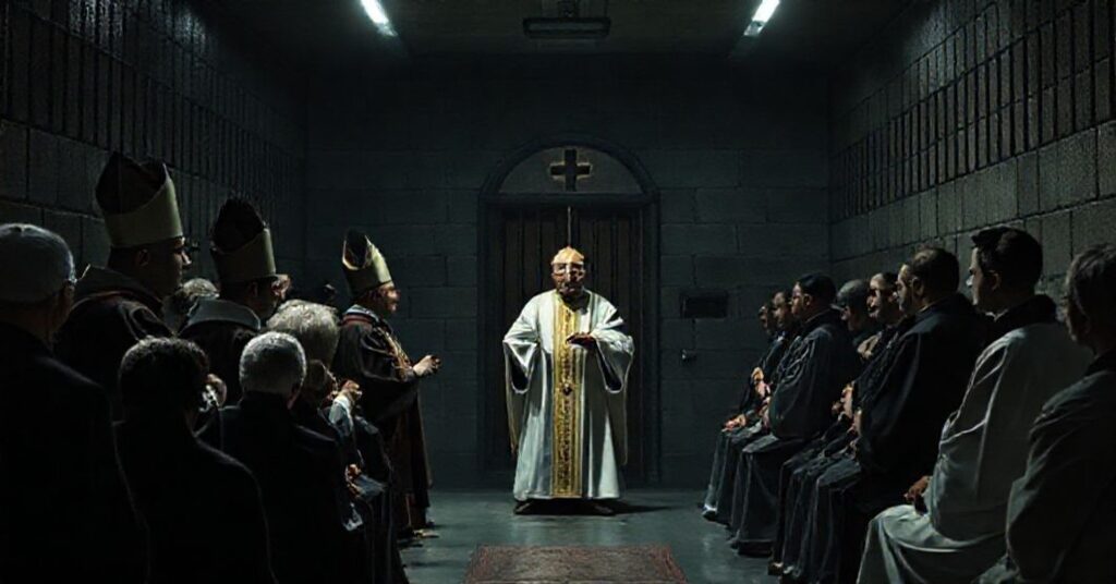 Fałszywy biskup Roman Pindel i moderniści prowadzą pseudo-liturgię w więzieniu podczas Jubileuszu Więźniów