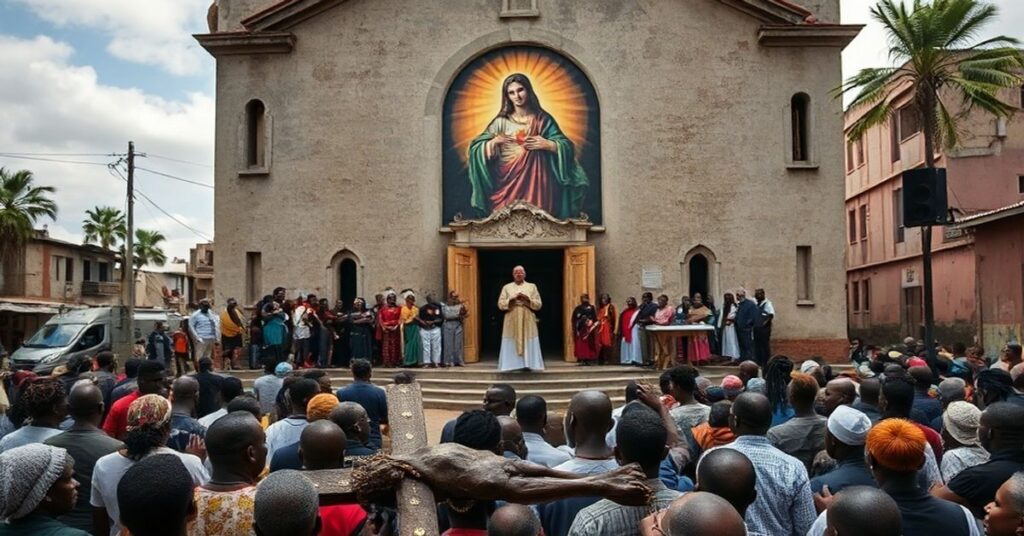 Katastrofa powodziowa w Mozambiku z fałszywym 'arcybiskupem' João Carlosem Hatoa Nunesem mówiącym o 'solidarności' bez katolicyzmu.