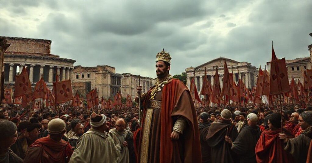 Zdjęcie przedstawiające fałszywy jubileusz w Rzymie w 1350 roku bez prawowitego papieża