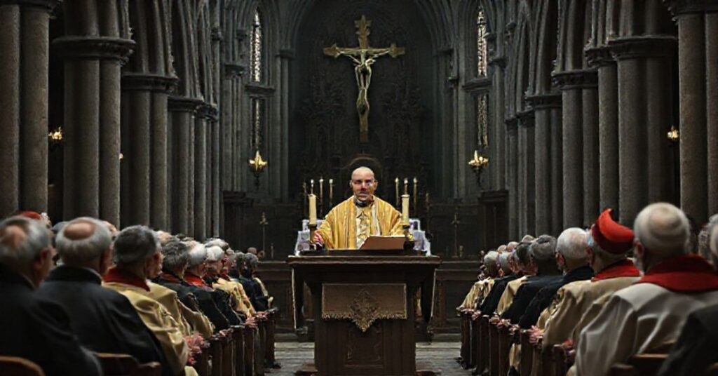 Wizualizacja wystąpienia fałszywego kardynała Kazimierza Nycza podczas Jubileuszu Katechetów w Płocku