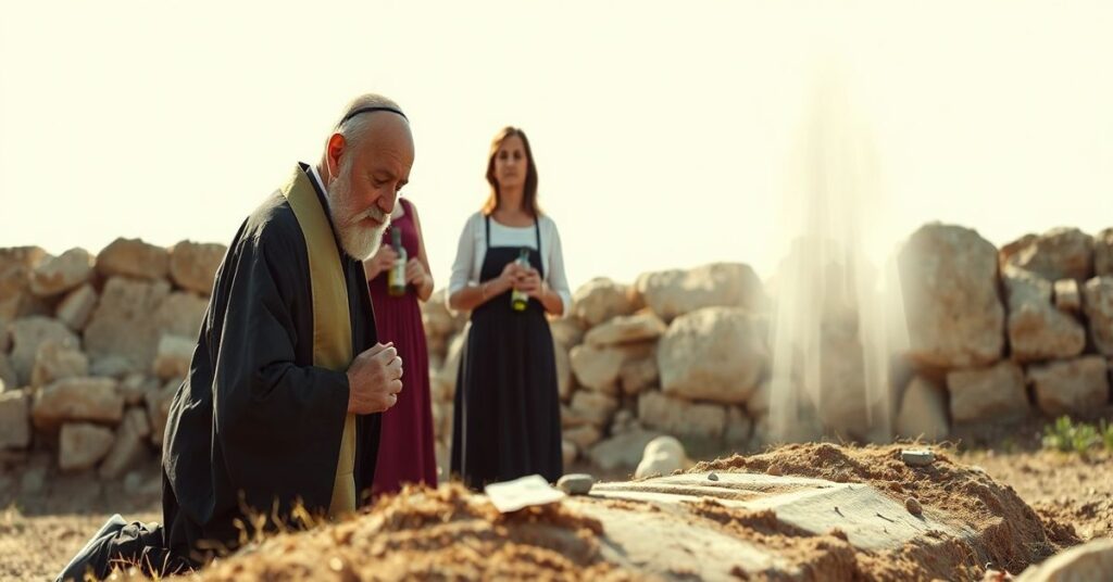 Tradycyjna katolicka scena przedstawiająca grób rzekomego "świętego" Szarbela w Annaya w Libanie