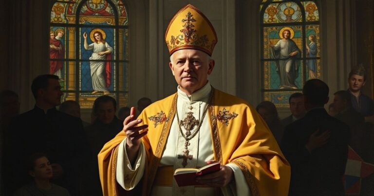 Portret fałszywego papieża 'Leona XIV' podczas modlitwy Anioł Pański przedstawiający jego heretyczne nauczanie o Jezusie jako antropocentrycznej nadziei.