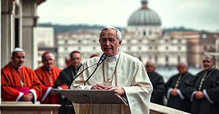 Urzurpator watykański Robert Prevost mówiąc o pokoju bez wspomnienia Chrystusa Króla