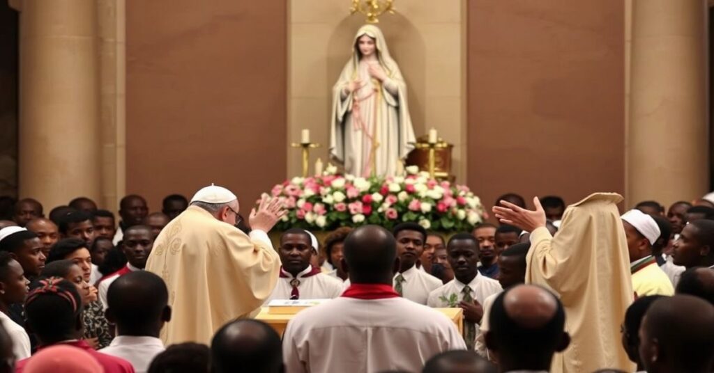 Sanktuarium Mama Muxima w Angoli podczas kazania pseudopapieża Leona XIV w 2026 roku