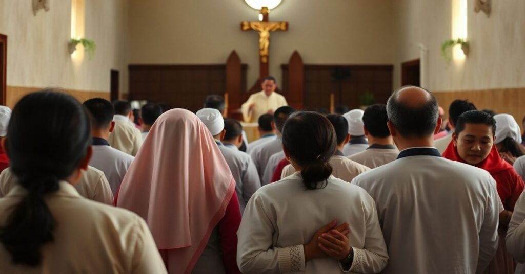 Filipińscy migranci na tradycyjnej mszy w koście siedewakantystowskim