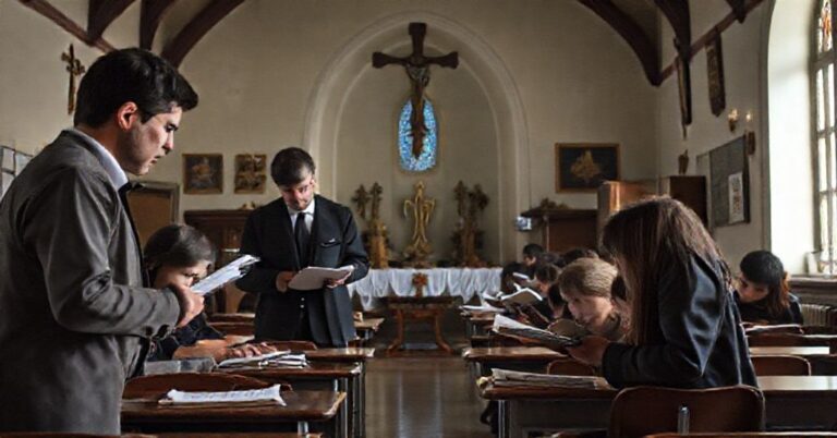 Scena francuska inspekcja szkolna katolicka szkoła klerykalizacja edukacja religijna