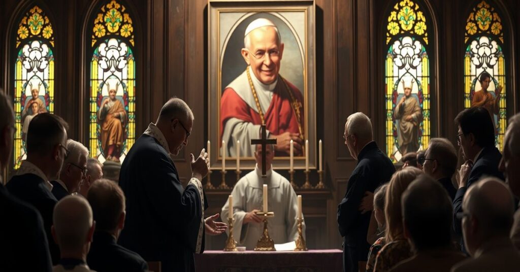 Tradycyjna msza w kaplicy FSSPX z Monsignorem Pagliaranim i modernistycznym kardynałem w konfrontacji.