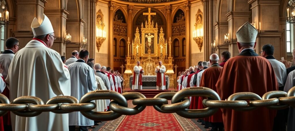 Konsekracja czterech biskupów FSSPX w Ecône bez mandatu papieskiego - ks. Bernard Fellay i bp Alfonso de Galarreta wyświęcają nowych hierarchów w tradycyjnej Mszy łacińskiej
