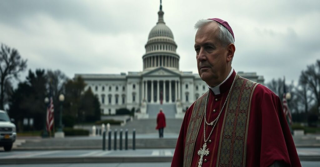 Portret "abpa" Gabriele Caccii przed budynkiem Kapitolu w Waszyngtonie