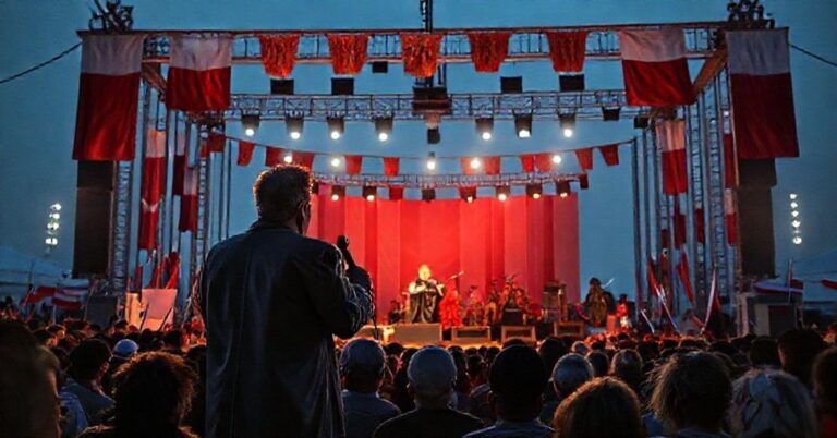 Smutny wieczór w Gdyni z modernistyczną sceną koncertową bez katolickich symboli