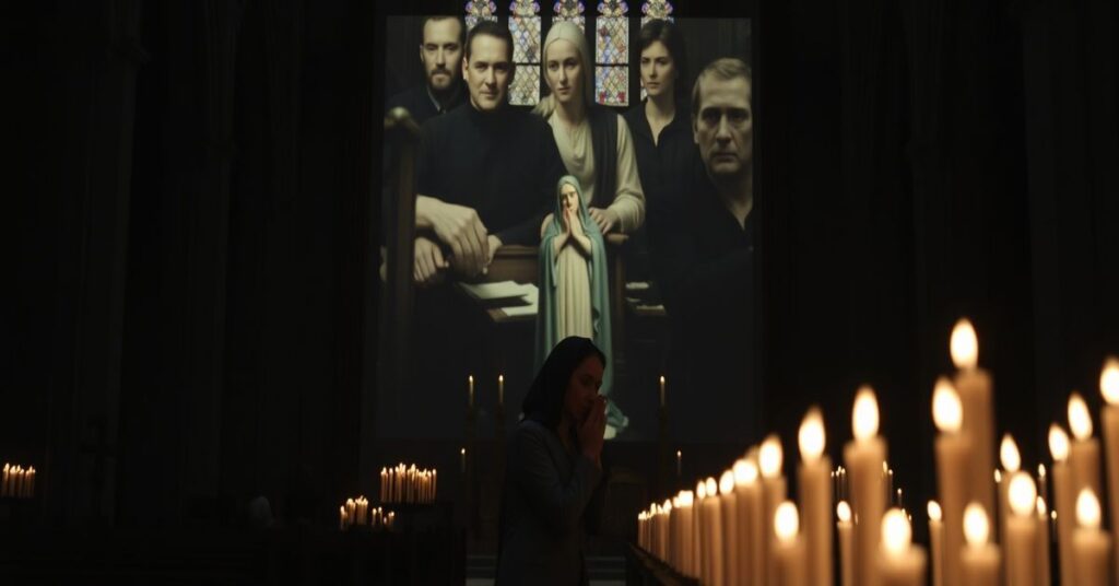 Gisèle Pelicot w modlitwie przed figurą Matki Bożej Bolesnej w katedrze. Temat przemocy i potrzeby sakramentalnego pojednania.