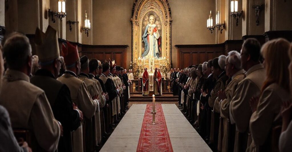 Sobór kościoła w Gliwicach podczas kontrowersyjnego "jubileuszowego" wydarzenia posoborowych struktur, z brakiem poważania dla tradycji katolickiej.