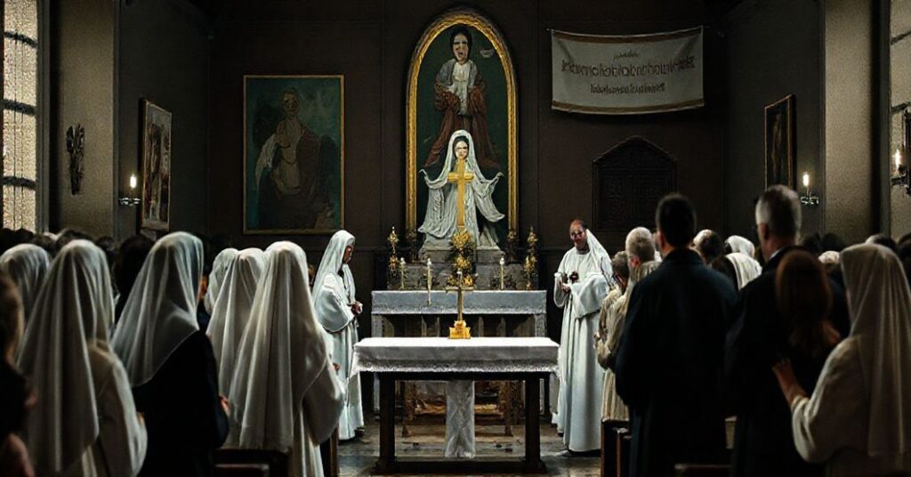 Soból gromadzenia w gliwickim "sanktuarium" Matki Bożej Nieustającej Pomocy, przedstawiające fałszywą konsekrację i nowoczesną pseudomistyczną praktykę