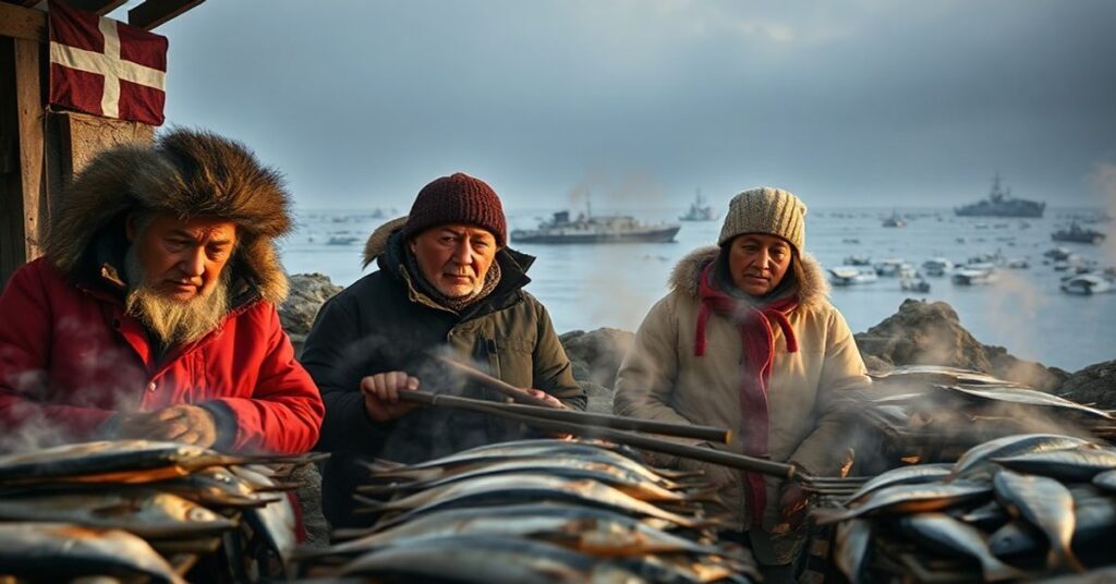 Tradycyjni Grenlandczycy przygotowują suszone ryby podczas kryzysu geopolitycznego