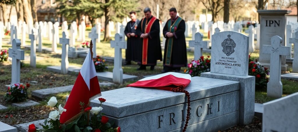 Cmentarz na Grabiszyńskim we Wrocławiu z nagrobkiem Antoniego Niewęgłowskiego - weterana z Monte Cassino.
