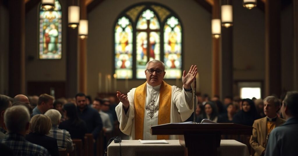 Gravityzujący wystąpienie Grzegorza Rysia podczas Mszy Tramwajarskiej w podgórskim sanktuarium, redukujące miłosierdzie do światowskiej filantropii.
