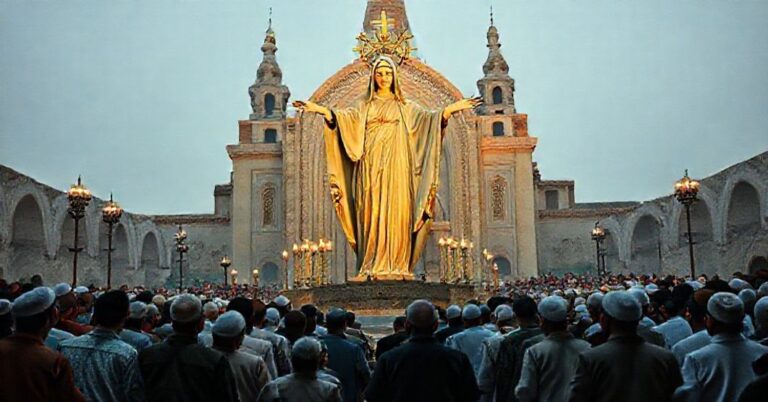 Kontrowersyjne sanktuarium Pani Libanu w Harissie podczas wspólnej modlitwy katolików i muzułmanów.