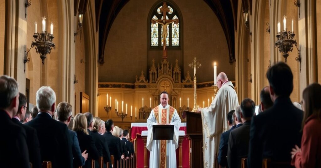Biskup Marian Florczyk podczas kazań na Popielec w katedrze kieleckiej w 2026 roku