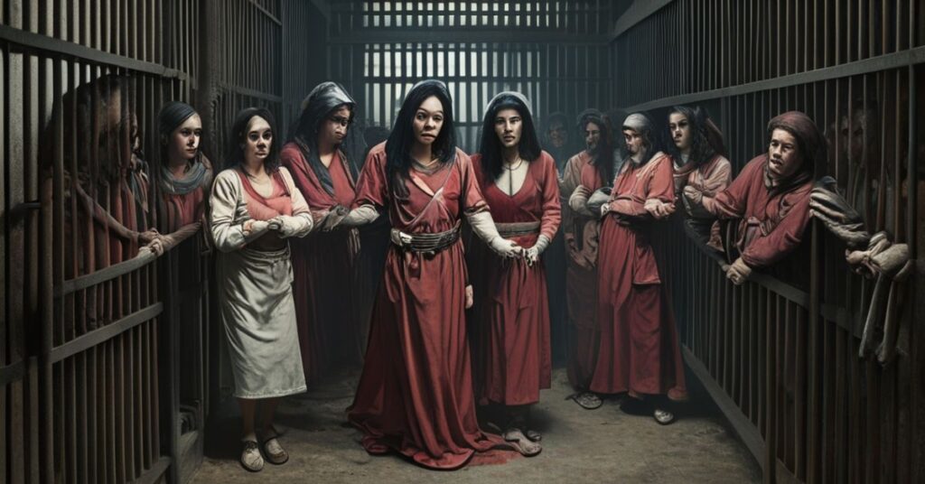 Tradycyjny katolicki obraz przedstawiający horror ideologii gender w więzieniu MCI-Framingham. Więźniarki w rozterce, atakowane przez skazanców mężczyzn ubranych w kobiece ubrania, podczas gdy personel więzienny bezsilnie patrzy.