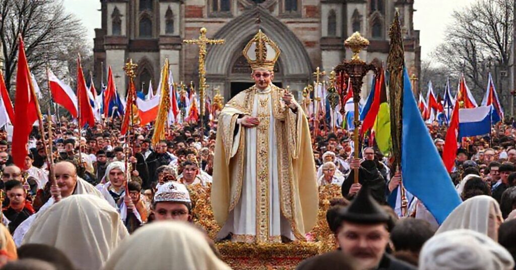 Procesja katolicka w Warszawie z nieprawdziwym papieżem i apostatami