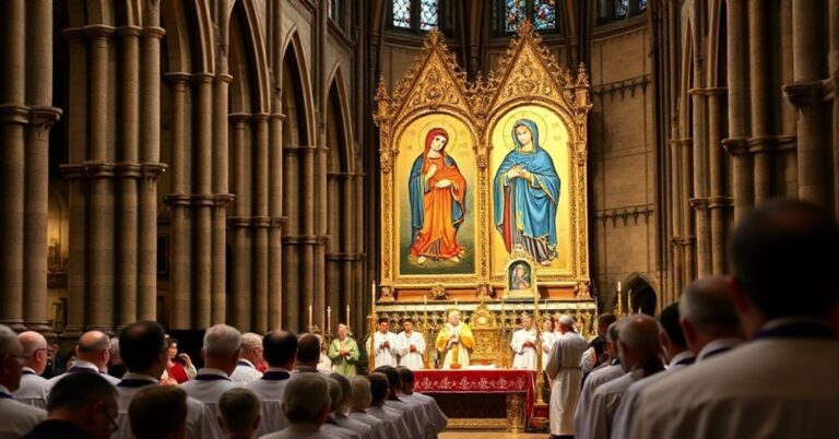 Uroczyste wprowadzenie Ikony Matki Bożej Czestochowskiej do odnowionej kaplicy w katedrze Notre-Dame w Paryżu