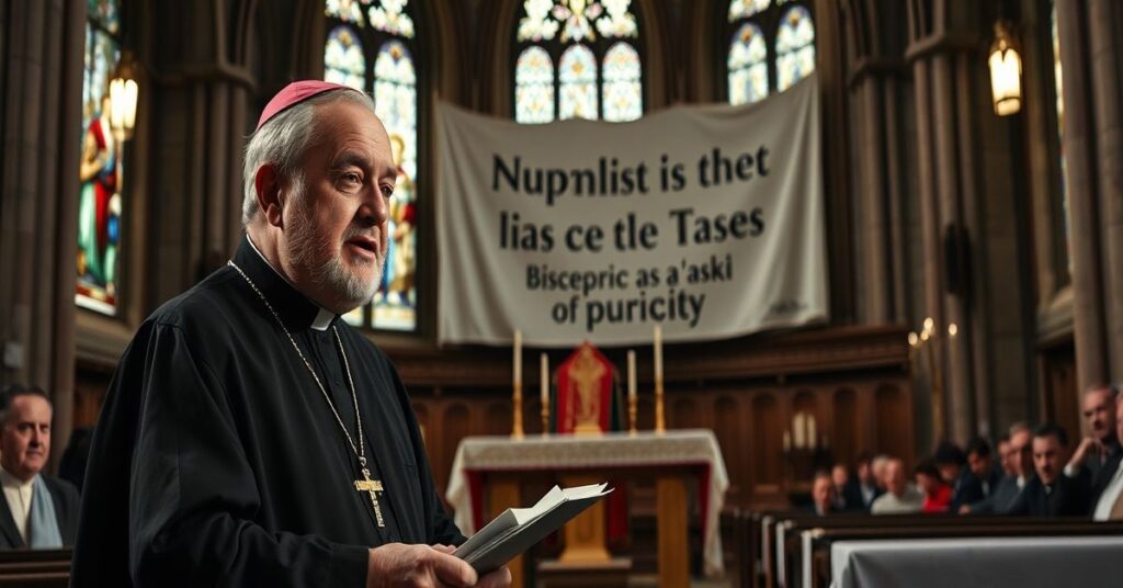 Fotografia ingresu biskupa Krzysztofa Zadarki w katedrze koszalińsko-kołobrzeskiej z obecnością nuncjusza apostolskiego abp. Antonio Guido Filipazziego.