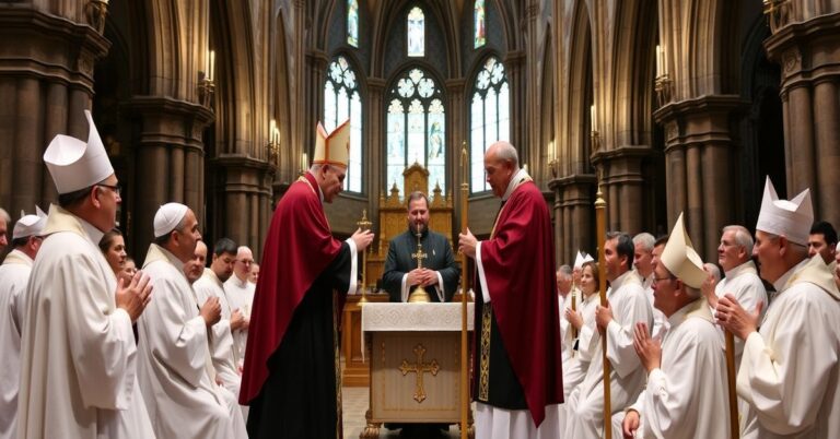 Instalacja modernistycznego hierarchy w okupowanej katedrze św. Patryka