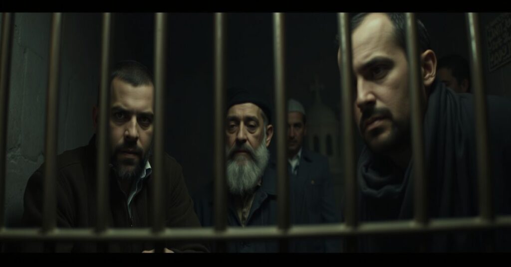 Irański film "To byłby zwykły przypadek" Jafara Panahiego: bohaterowie w celi więziennej rozważają odwet na oprawcach.