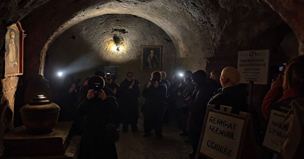 Oblężenie Jasnej Góry przedstawione w tradycyjnym stylu katolickim jako miejsce święte