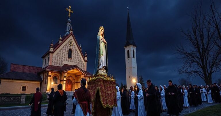 Jasna Góra - tradycyjne katoliczki modląc się przed obrazem Matki Boskiej